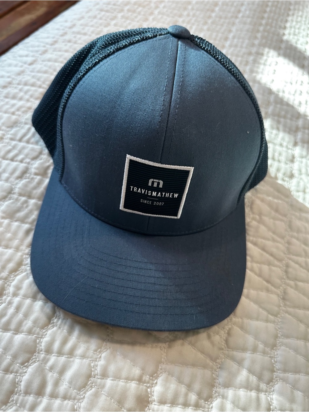 TravisMathew Navy Blue Mesh Back Logo Hat